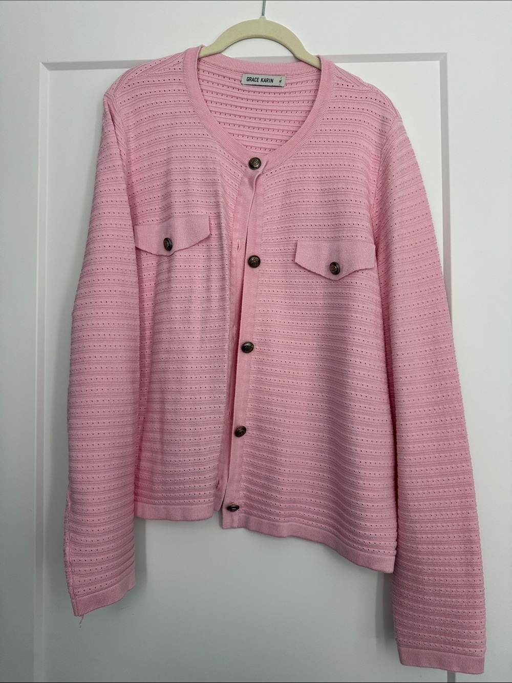 Grace Karin Women’s Cardigan, Size XL, Pink